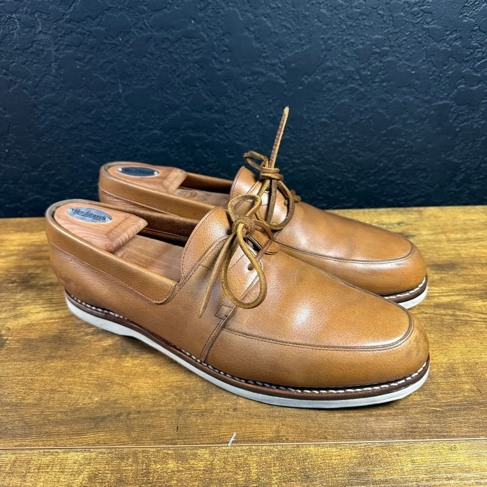 John Lobb Arima 89608 Tan Leather Derby Shoes Mens 10.5E